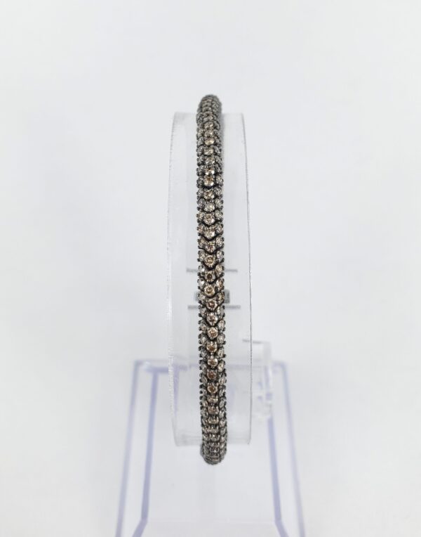 Yvel 18k White Gold Black Rhodium 5.40ct 3-Row Diamond Tennis Bracelet 7'' - Image 4