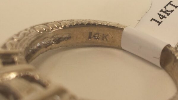 14k White Gold 1.5ct Diamond Sapphire Ring Sz 5.25 - Image 3