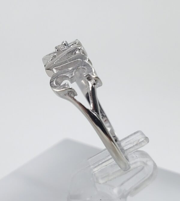 14k White Gold Diamond Love Promise Band Ring 6'' - Image 6
