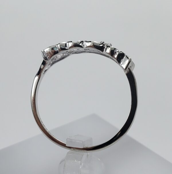 14k White Gold Diamond Love Promise Band Ring 6'' - Image 7