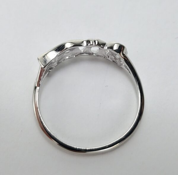 14k White Gold Diamond Love Promise Band Ring 6'' - Image 8