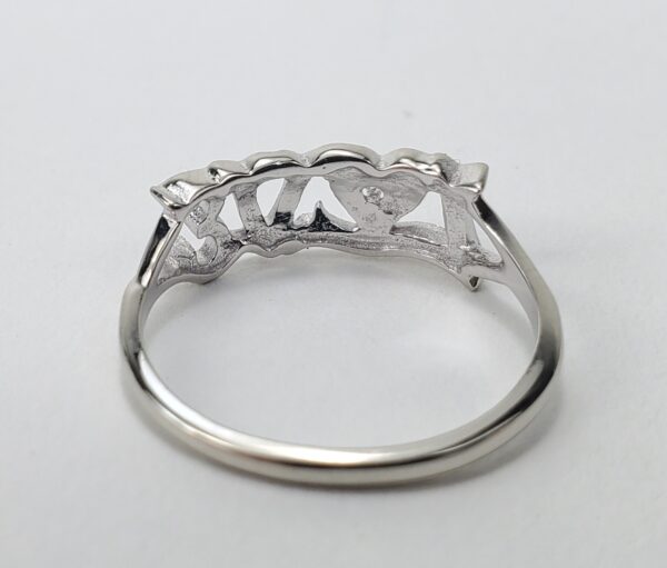 14k White Gold Diamond Love Promise Band Ring 6'' - Image 9