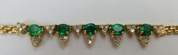 14k Yellow Gold 1.50ctw Emerald .75ctw Diamond Custom Necklace - Image 11