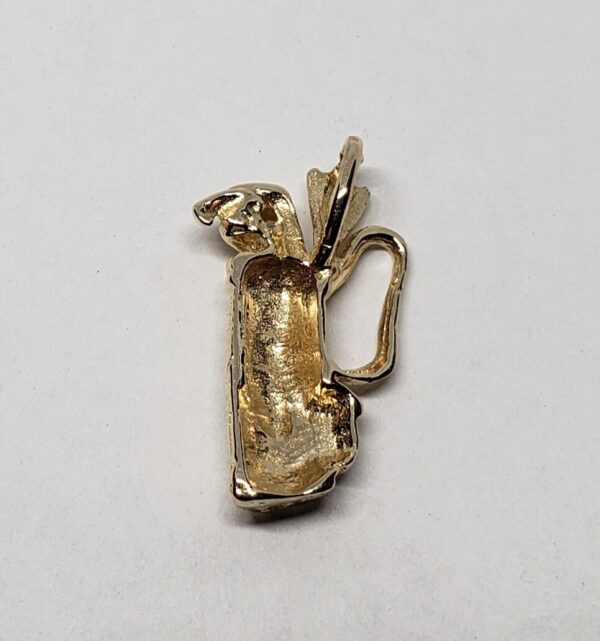 14k Yellow Gold Golf Bag with Clubs Sports Charm Pendant - Image 6