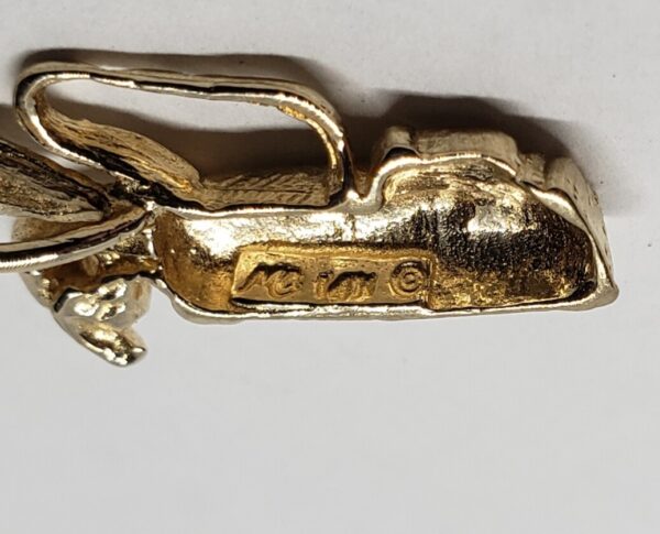 14k Yellow Gold Golf Bag with Clubs Sports Charm Pendant - Image 7