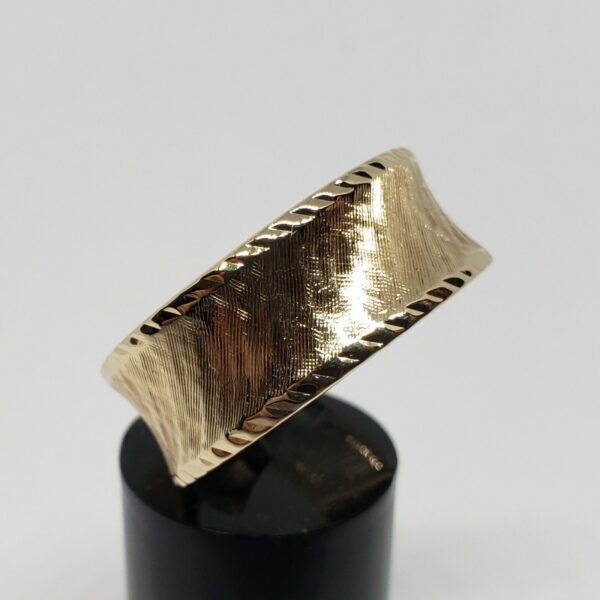 14k Yellow Gold Satin Brush Finished 10mm Men's Unisex Ring Wedding Band 12.75'' - Image 3