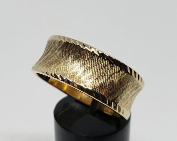 14k Yellow Gold Satin Brush Finished 10mm Men's Unisex Ring Wedding Band 12.75'' - Image 4