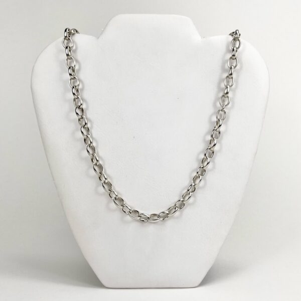 925 Silver Rolo Chain Link Necklace 20.5'' - Image 3