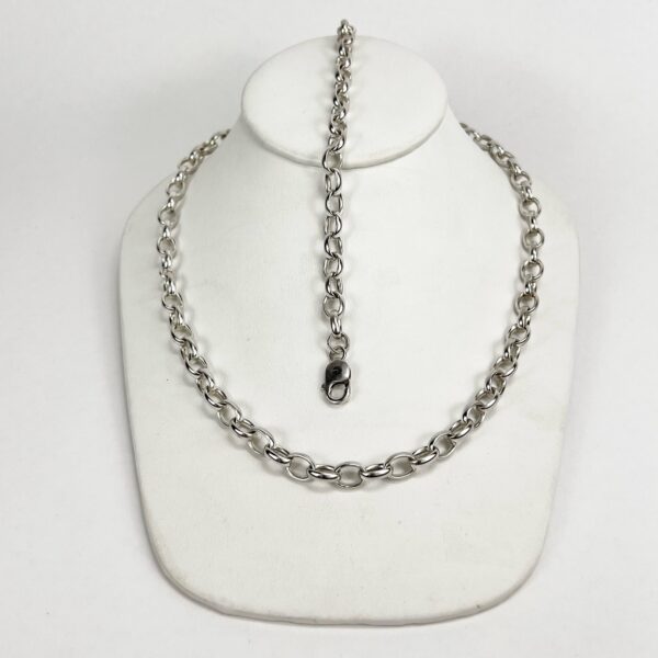 925 Silver Rolo Chain Link Necklace 20.5'' - Image 6