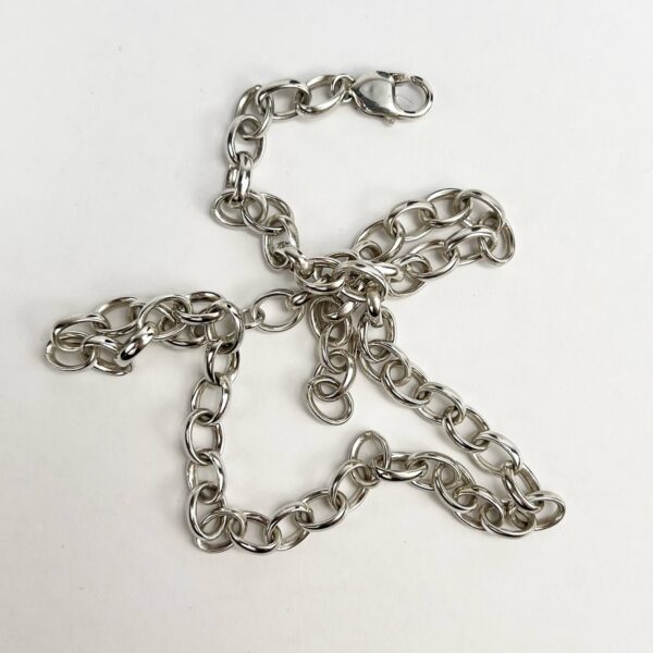 925 Silver Rolo Chain Link Necklace 20.5''