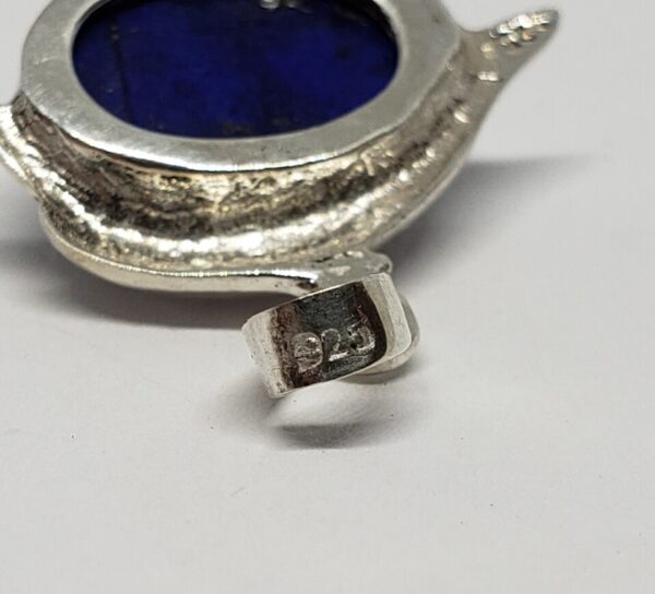 925 Sterling Silver Dolphin Nautical Ocean Lapis Lazuli Charm Pendant - Image 7