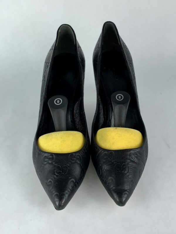 Gucci Kristen Guccissima Black Leather Bamboo Heel Pumps - Image 5