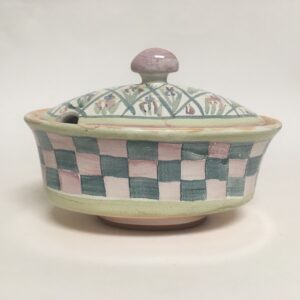 Mackenzie Childs Casserole Tureen Notched Lidded Dish Bowl