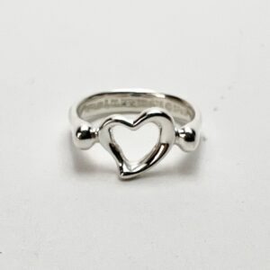 Tiffany & Co. Elsa Peretti 925 Sterling Silver Open Heart Ring 4''