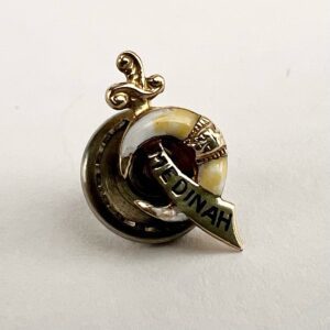 Vintage 10k Yellow Gold Shriner Scimitar Saber Crescent Lapel Pin