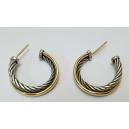David-Yurman-925-Sterling-Silver-18k-Yellow-Gold-Crossover-Cable-Hoop-Earrings-183433893539-5