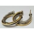 David-Yurman-925-Sterling-Silver-18k-Yellow-Gold-Crossover-Cable-Hoop-Earrings-183433893539-4