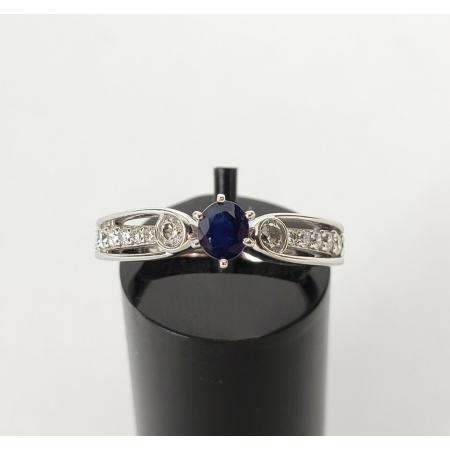 14k-White-Gold-78ctw-Natural-Blue-Sapphire-DEF-VS-Diamond-Unique-Ring-184365151226