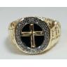 10k-Yellow-Gold-Black-Onyx-Cross-Religious-Crucifix-Diamond-Ring-173371505323-2