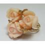 14k-Yellow-Gold-Salmon-Pink-Coral-3-Rose-Flower-Floral-Ring-173482347363-3