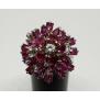 Vintage-18k-White-Gold-Ruby-Diamond-Flower-Floral-Dome-Cluster-Cocktail-Ring-183817641432-3