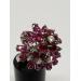 Vintage-18k-White-Gold-Ruby-Diamond-Flower-Floral-Dome-Cluster-Cocktail-Ring-183817641432-2