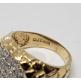 14k-Two-Tone-Yellow-White-Gold-Diamond-Oval-Signet-Nugget-Ring-Mens-Unisex-174259022785-7