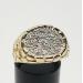 14k-Two-Tone-Yellow-White-Gold-Diamond-Oval-Signet-Nugget-Ring-Mens-Unisex-174259022785-5
