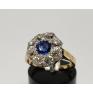 Vintage-14k-Two-Tone-Yellow-White-Gold-Blue-Sapphire-Diamond-Halo-Ring-193ctw-184008910431-5