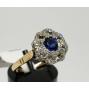 Vintage-14k-Two-Tone-Yellow-White-Gold-Blue-Sapphire-Diamond-Halo-Ring-193ctw-184008910431-3