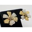 Vintage-18k-Two-Tone-White-Yellow-Gold-Flower-Pave-Diamond-Floral-Earrings-183788027974-6