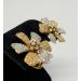 Vintage-18k-Two-Tone-White-Yellow-Gold-Flower-Pave-Diamond-Floral-Earrings-183788027974-9