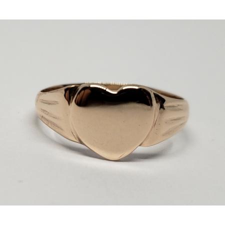 10k-Rose-Gold-Small-Childs-Kids-Heart-Signet-Band-Pinky-Ring-Size-575-174410128080