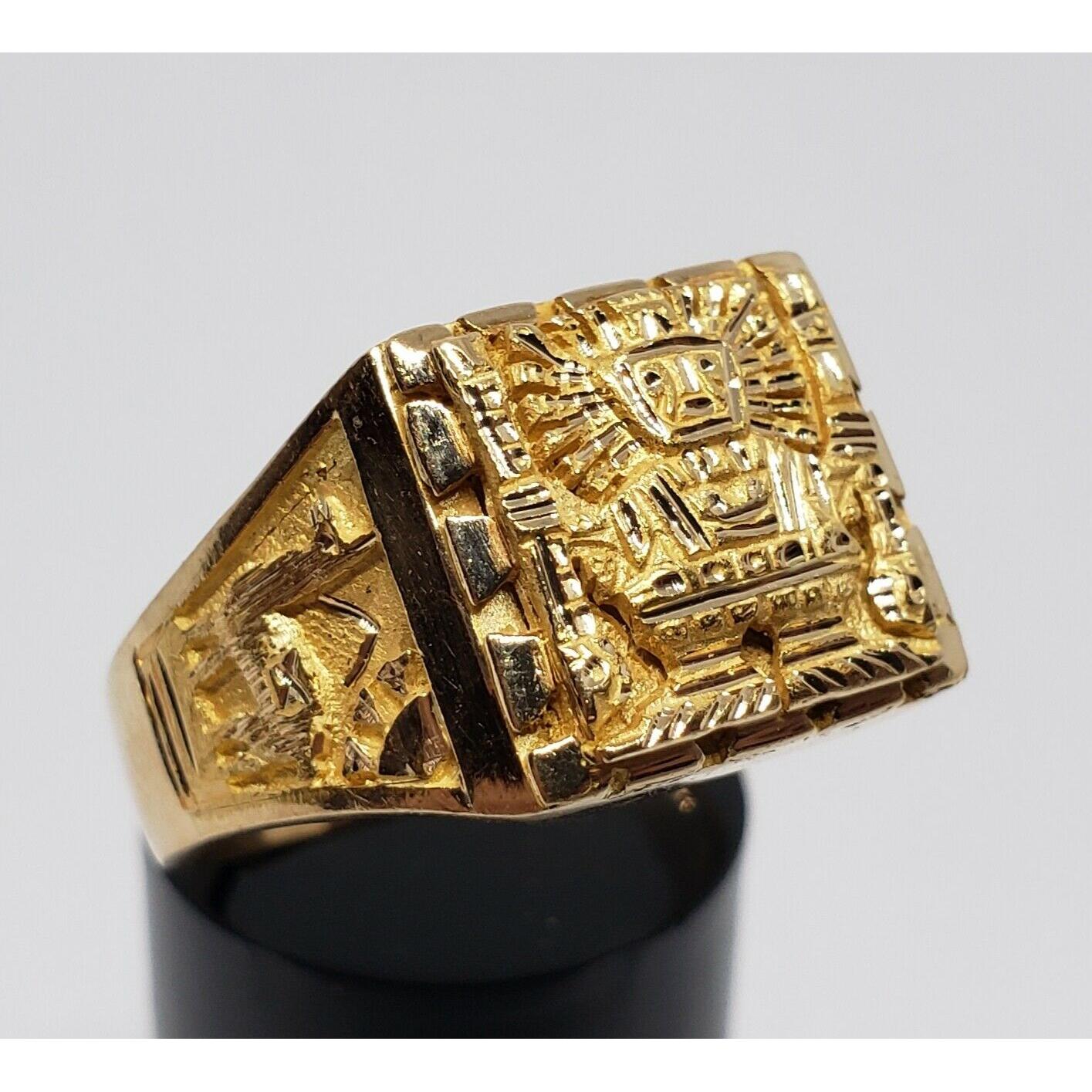 Verhoogd droefheid jukbeen 18k Yellow Gold Viracocha Pachamama Llama Alpaca Incan Sacred Ceremony Ring  | Barry's Pawn and Jewelry