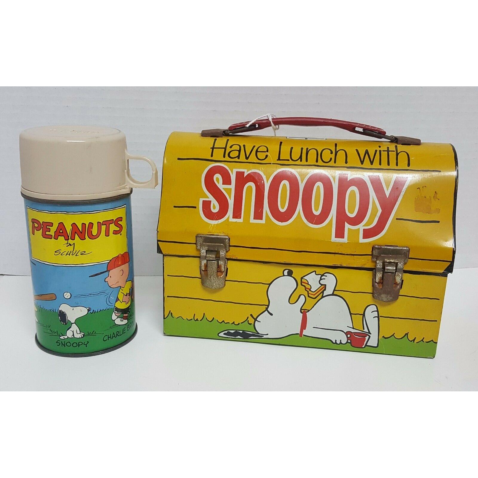 Complex Gastheer van rechtop Vintage 1968 Go To School Have Lunch with Snoopy Peanuts Lunch Box with  Thermos | Barry's Pawn and Jewelry