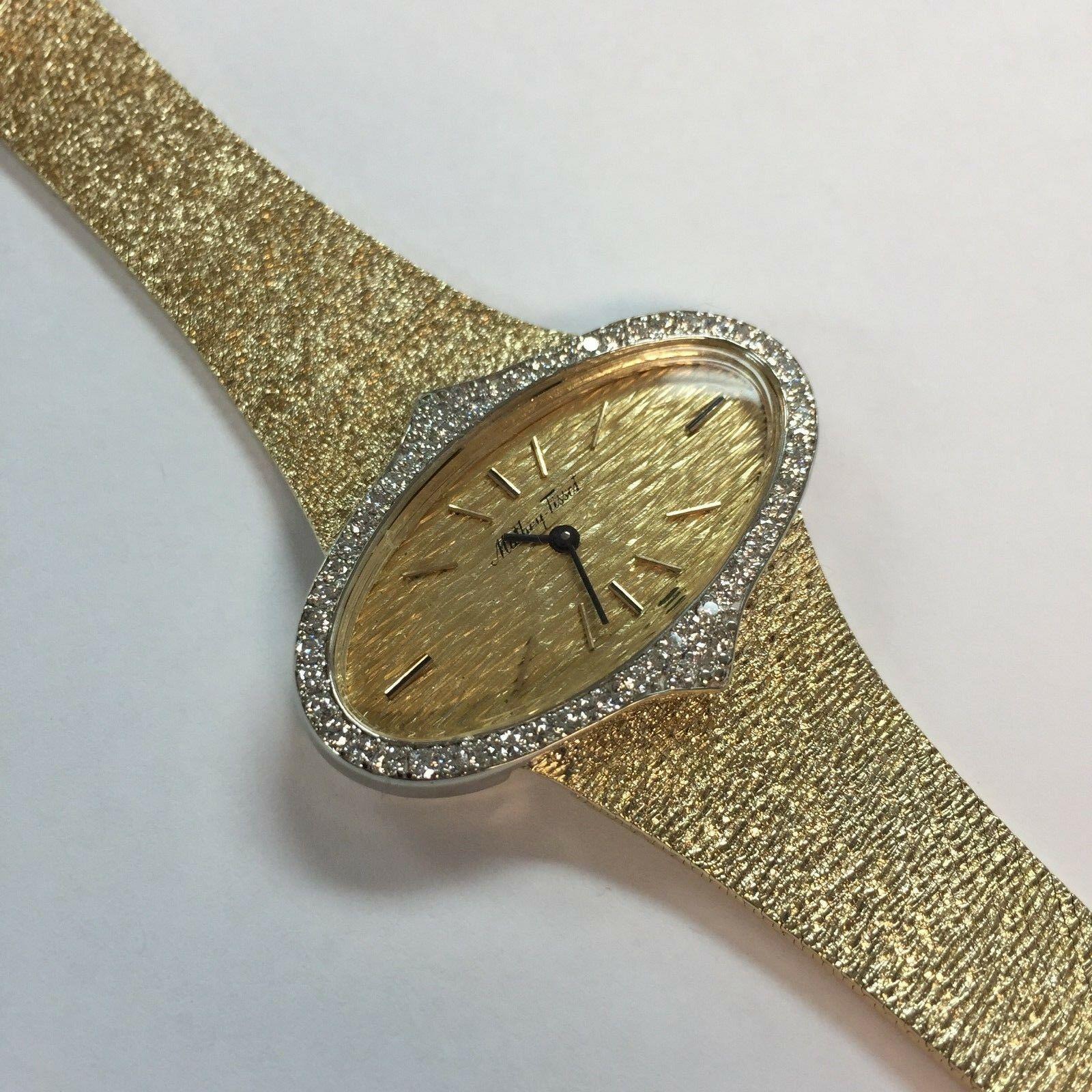 VERY UNIQUE Mathey-Tissot 14k Ladies Vintage Gold and Diamond Watch w ...