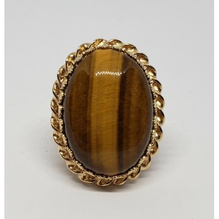 Vintage-14k-Yellow-Gold-Large-215c-Tigers-Eye-Cabochon-Solitaire-Cocktail-Ring-184431169880
