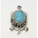 925-Sterling-Silver-Synthetic-Turquoise-Marcasite-Turtle-Slider-Charm-Pendant-174306780268-4