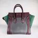 CELINE-Mini-Luggage-Tri-Color-Burgundy-Green-Calfskin-Suede-Handbag-174425129287-2