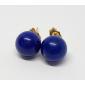 14k-Yellow-Gold-Beautiful-Deep-Blue-10mm-Natural-Lapis-Lazuli-Stud-Earrings-184440821408-3