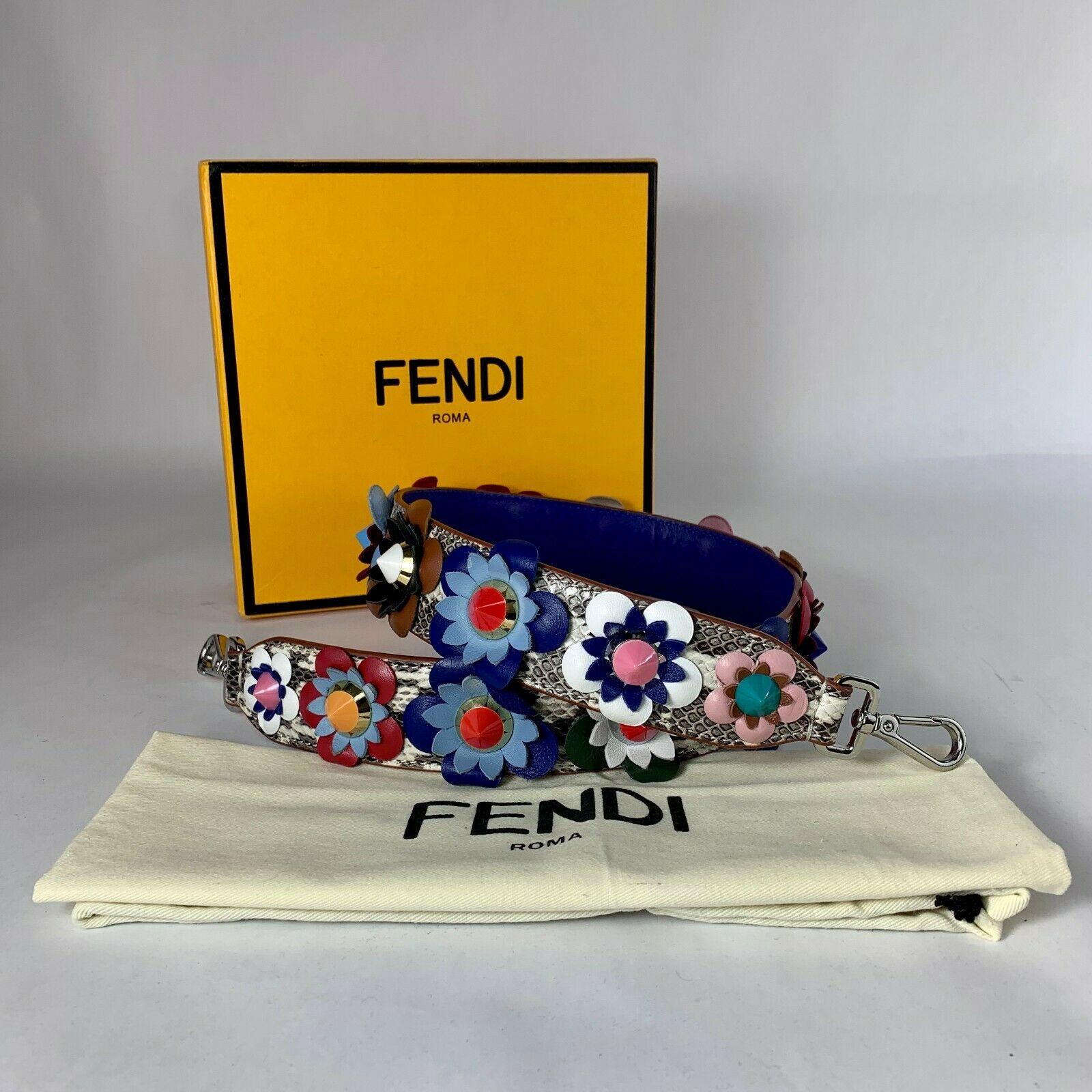 Fendi Python Flower/Floral Embellished Bag Strap You Strap