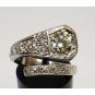 Vintage-14k-White-Gold-196ctw-Round-Diamond-Band-Bypass-Horseshoe-Nail-Ring-173961481819-3