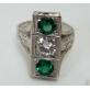 Art-Deco-Vintage-20k-White-Gold-5ct-Diamond-Green-Stone-Ring-183375811000-4