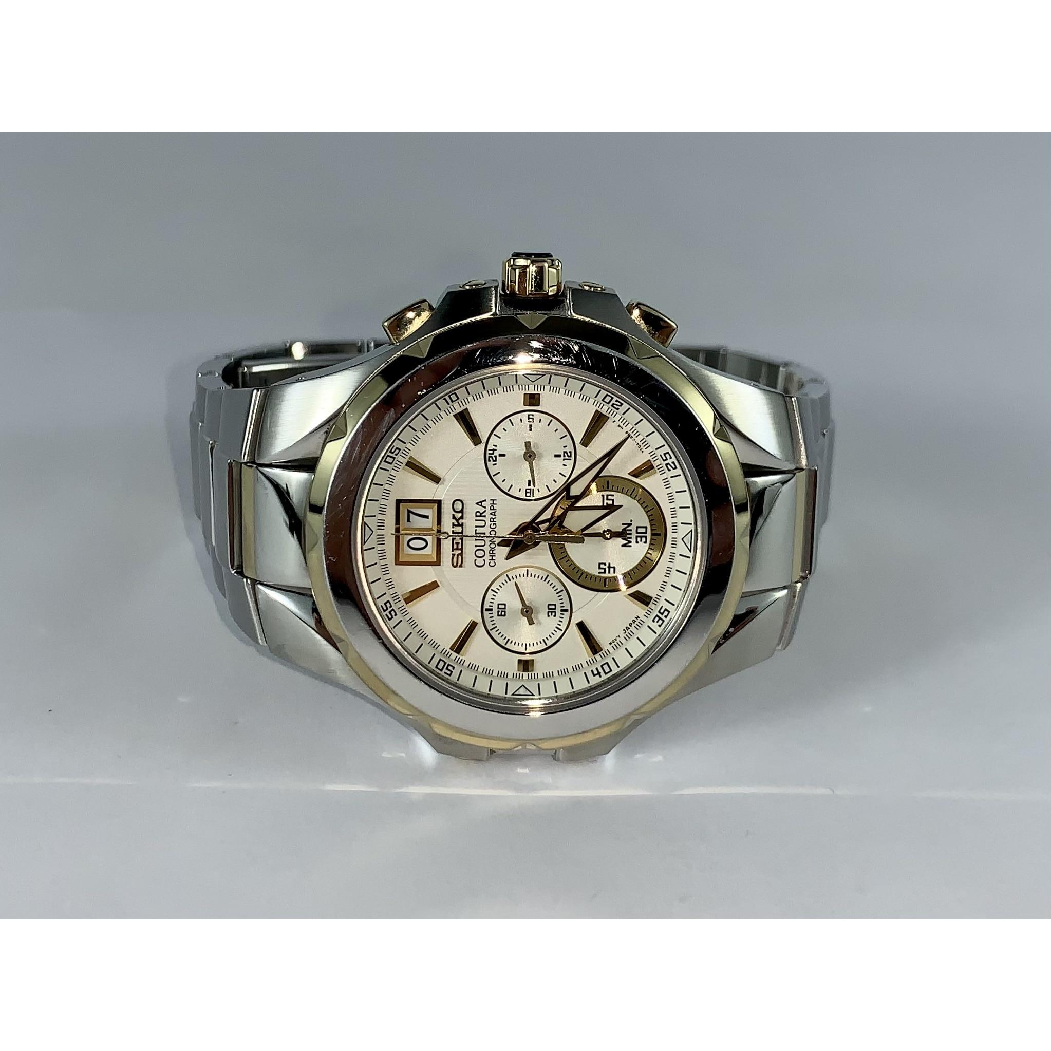 Seiko Coutura Two-Tone Chronograph Watch 7T04-0AB0 | Barry's Pawn and  Jewelry