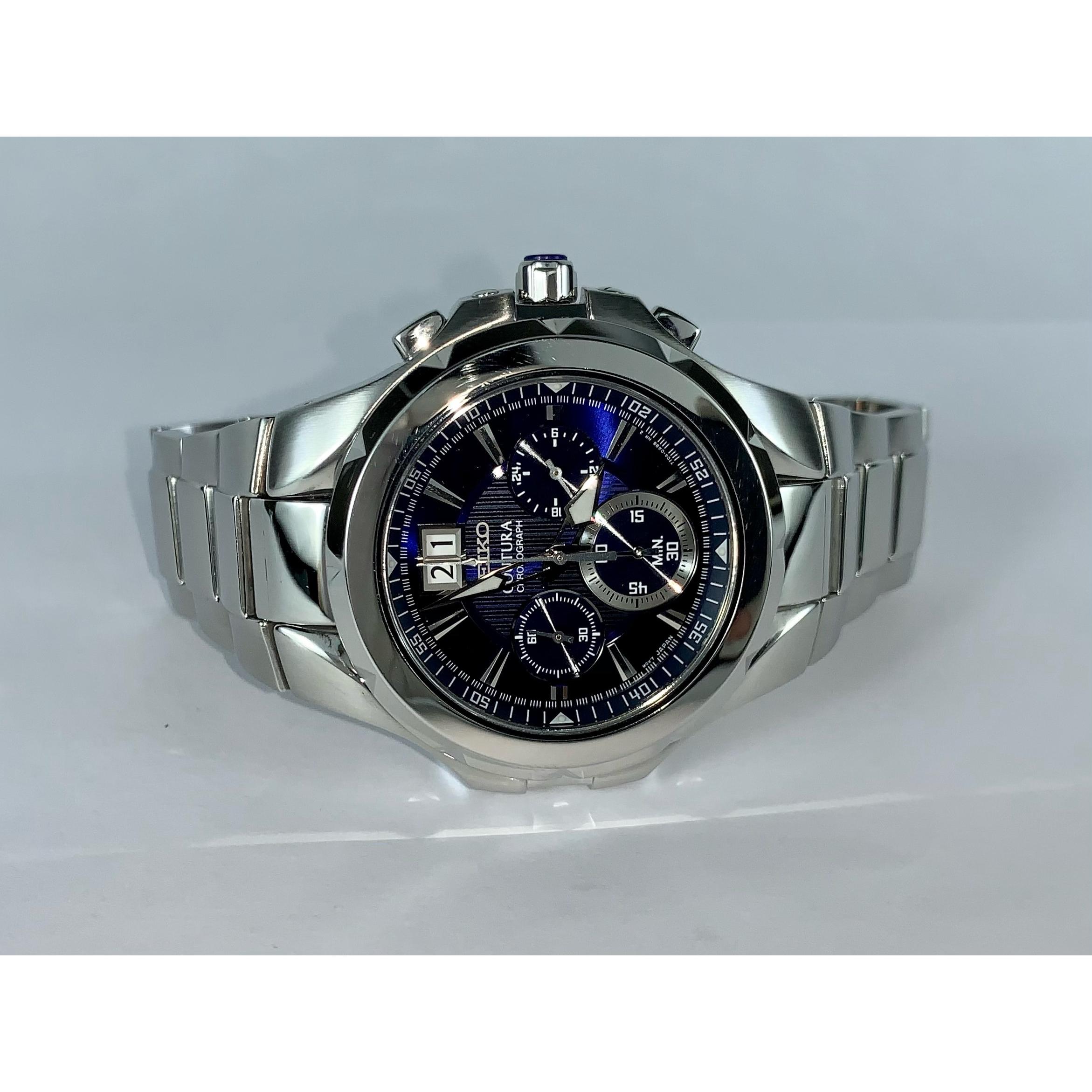 Seiko Coutura Blue Dial Chronograph Watch 7T04-0AB0 | Barry's Pawn and  Jewelry
