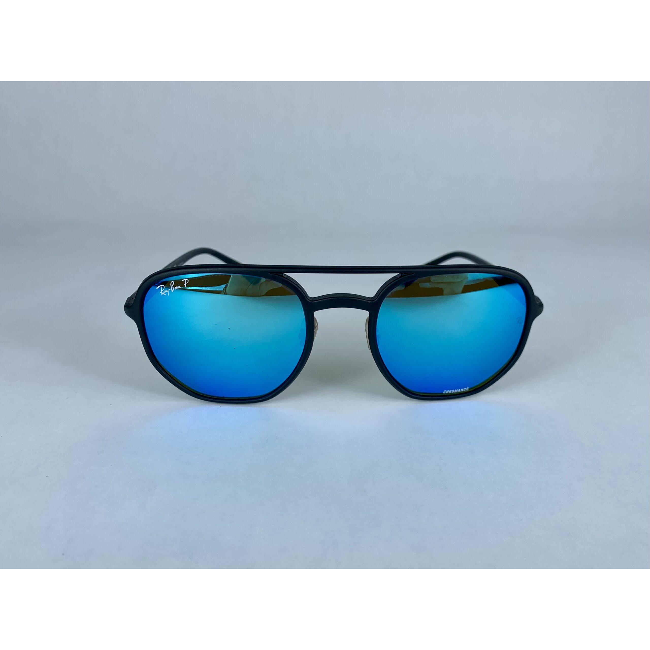 Ray Ban Chromance Hexagonal Blue Mirror Sunglasses RB4321