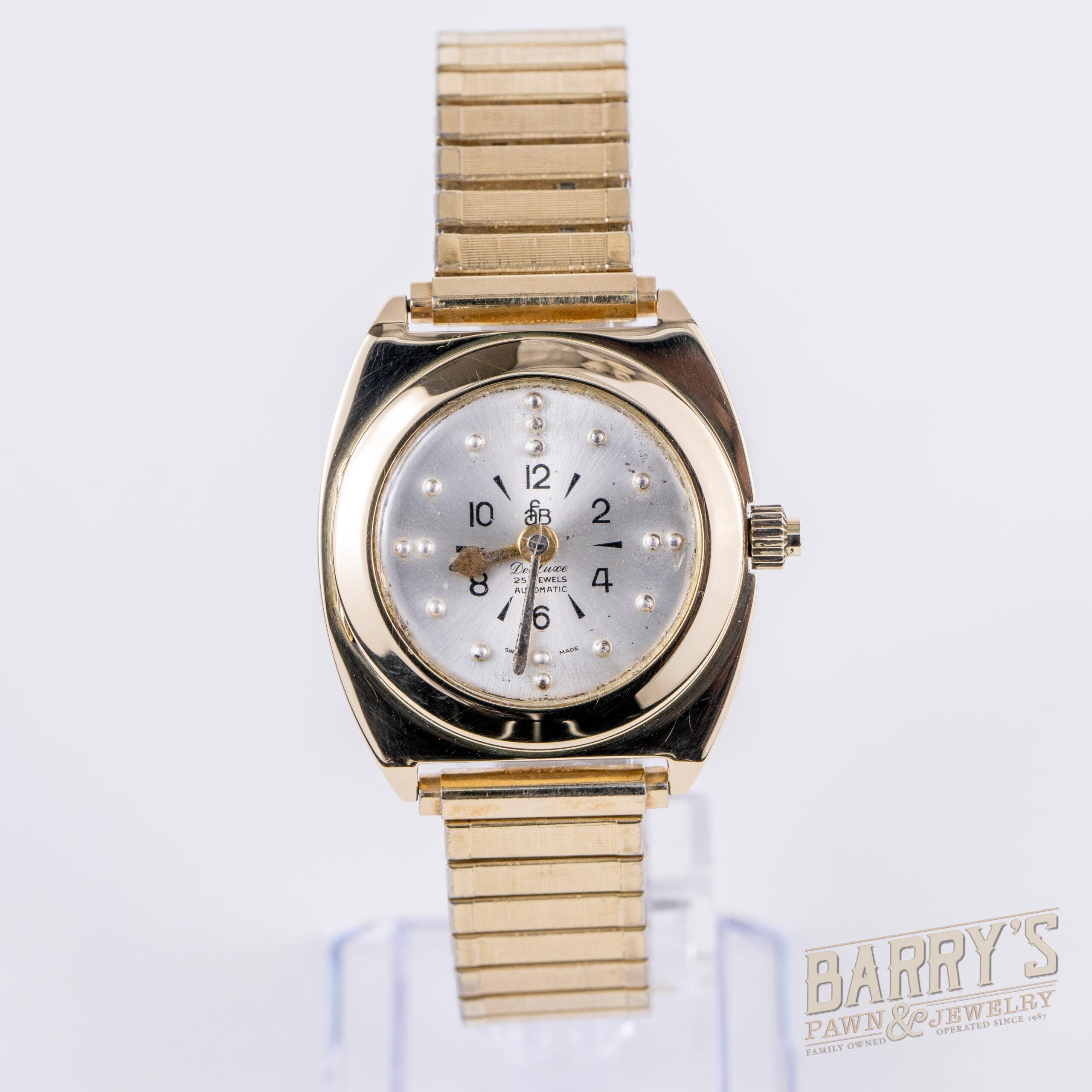 Vintage Automatic 14k Gold AFB De Luxe Braille Watch | Barry's Pawn and  Jewelry